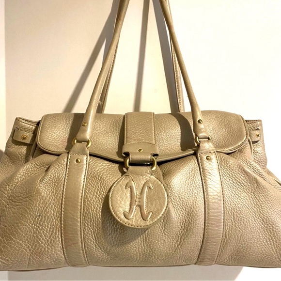 Cole haan Taupe pebbled Leather satchel Bag - Picture 5 of 11